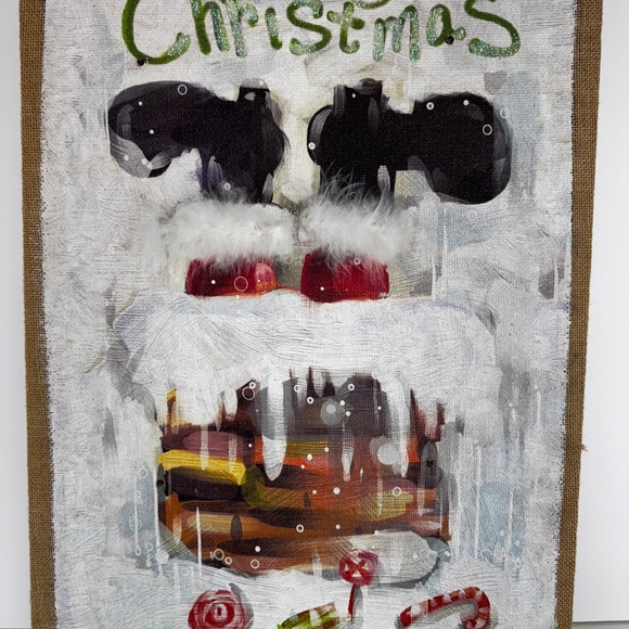 Collectible/Rare Pier 1 Imports Santa Boots "Merry Christmas" LED Glitter Canvas - Picture 3 of 8